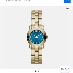 Marc Jacobs gold Amy blue dial watch